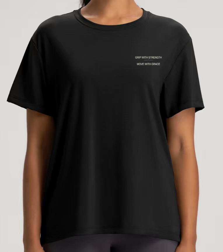 Lyocell Tee for Pilates and Yoga " Grip with Strength, Move with Grace"