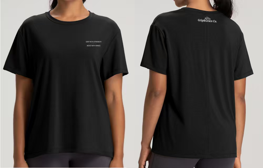 Lyocell Tee for Pilates and Yoga " Grip with Strength, Move with Grace"