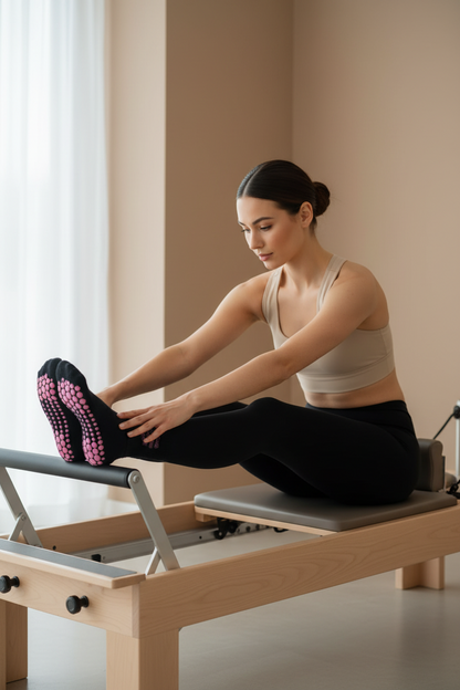 Non-Slip Pilates Grip Socks – Breathable Reformer Socks for Women