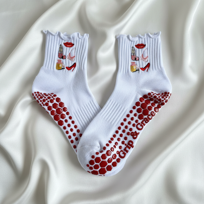 Elegance in Motion Socks - Silk Flat Lay
