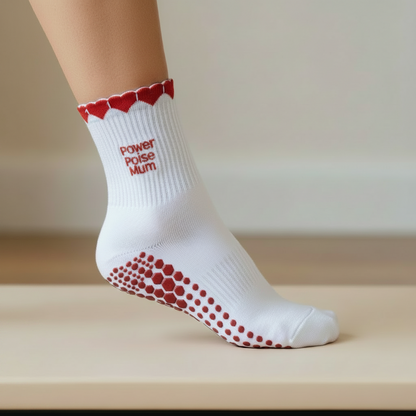 Power Poise Mum Grip Socks - Left Foot Sideways